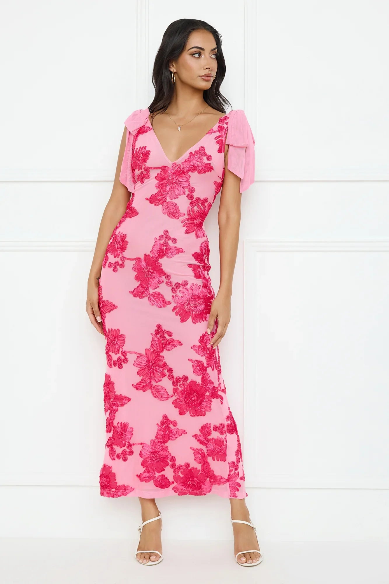Ambrosia Mesh Maxi Dress Pink