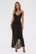 Whispered Dreams Mesh Maxi Dress Black