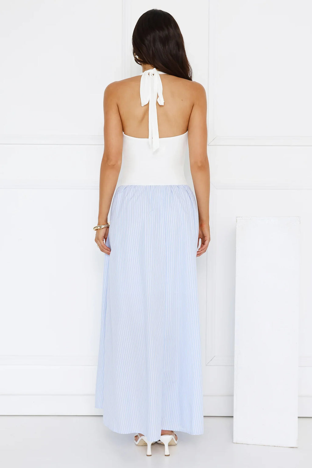 Salt In Her Hair Halter Maxi Dress Blue