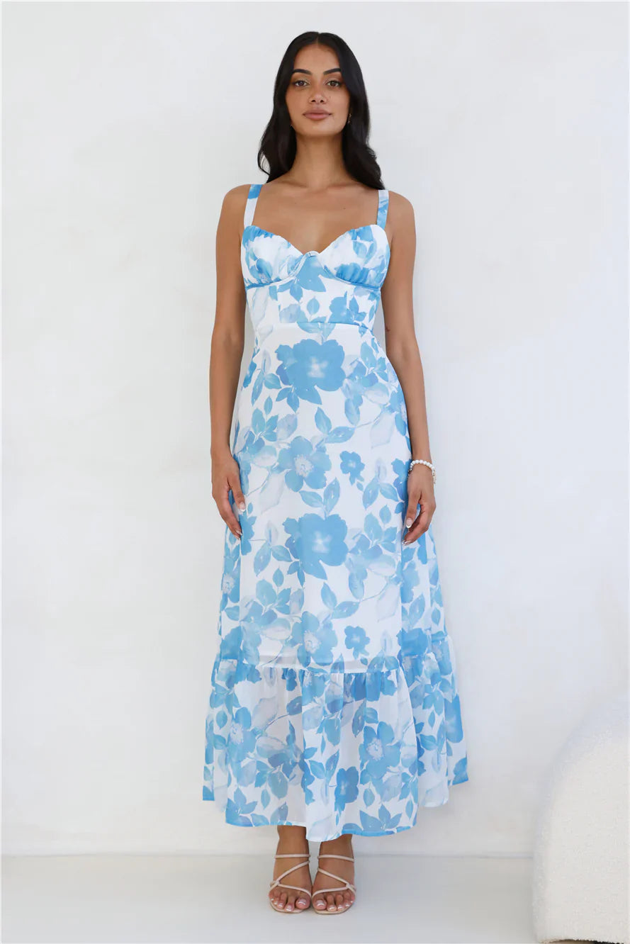 Sky Meet Sea Maxi Dress Blue