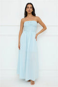 Luciana Strapless Maxi Dress Blue