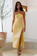 She's Captivating Midi Dress Yellow