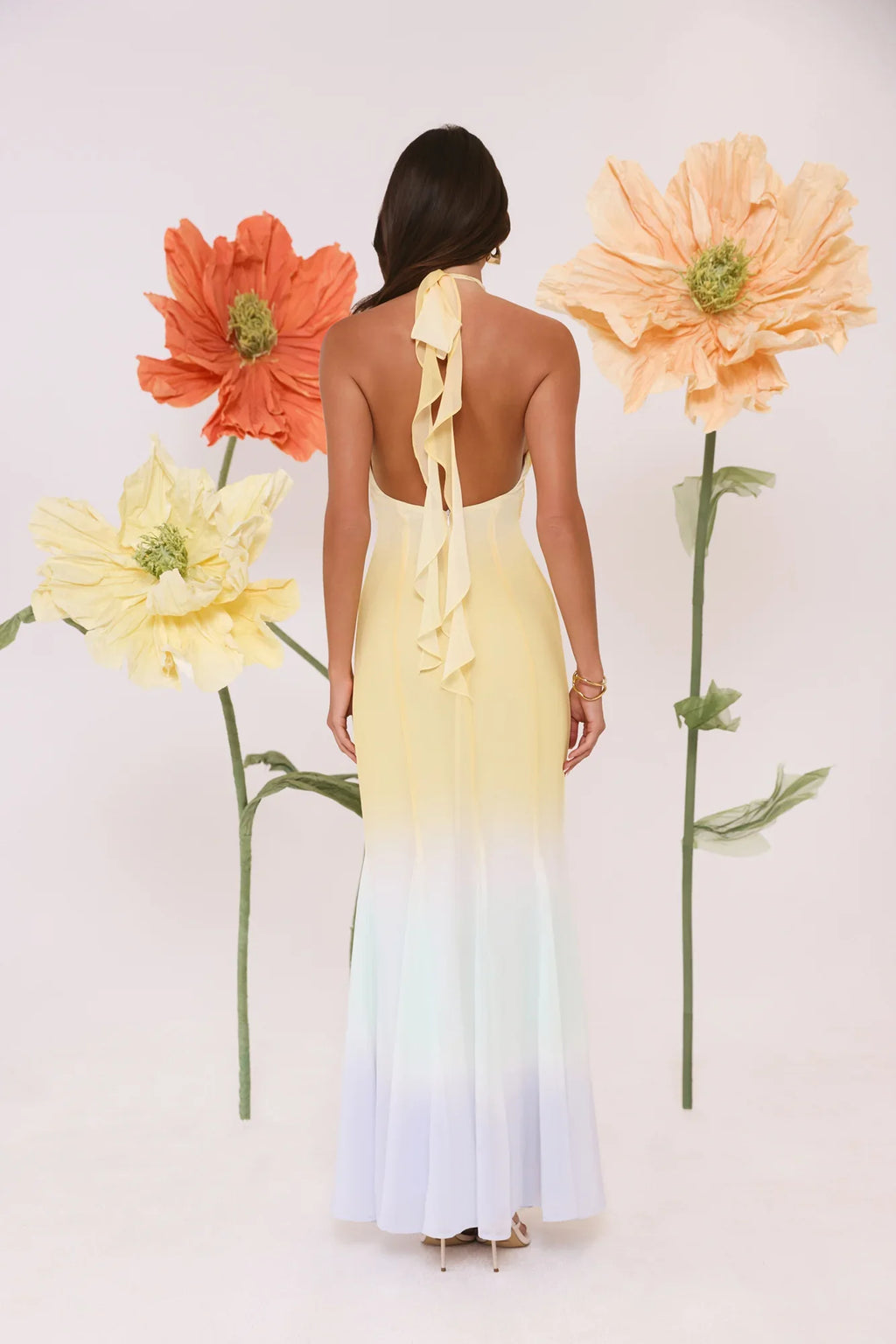 Sundown Dreams Halter Maxi Dress Yellow