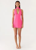 Melisande Scarf Neck Mini Dress - Fuchsia